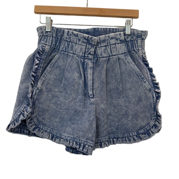 Sea New York Pants - Sea NY Ruffle Paper Bag High Waist Jean Denim Shorts
